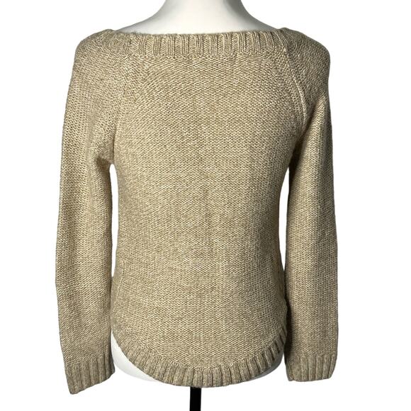 89th and Madison Tan and White Sweater Size Small - Picture 2 of 2